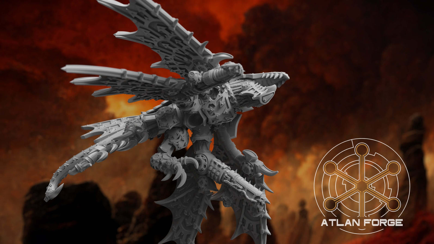 Demonic Cyberdrake demon war machine flying mechanical dragon