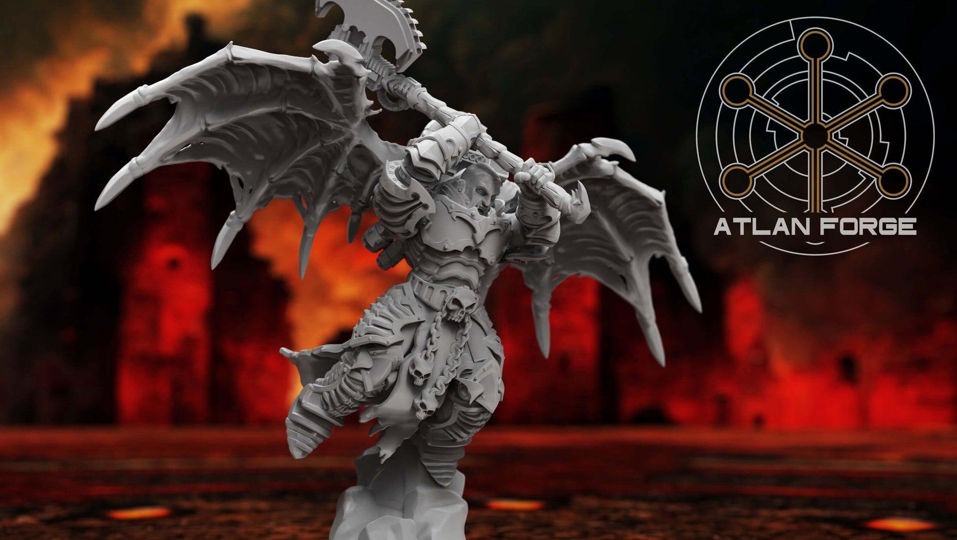 Vampire Knights Crash Captain gothic sci-fi warrior with wings and axe