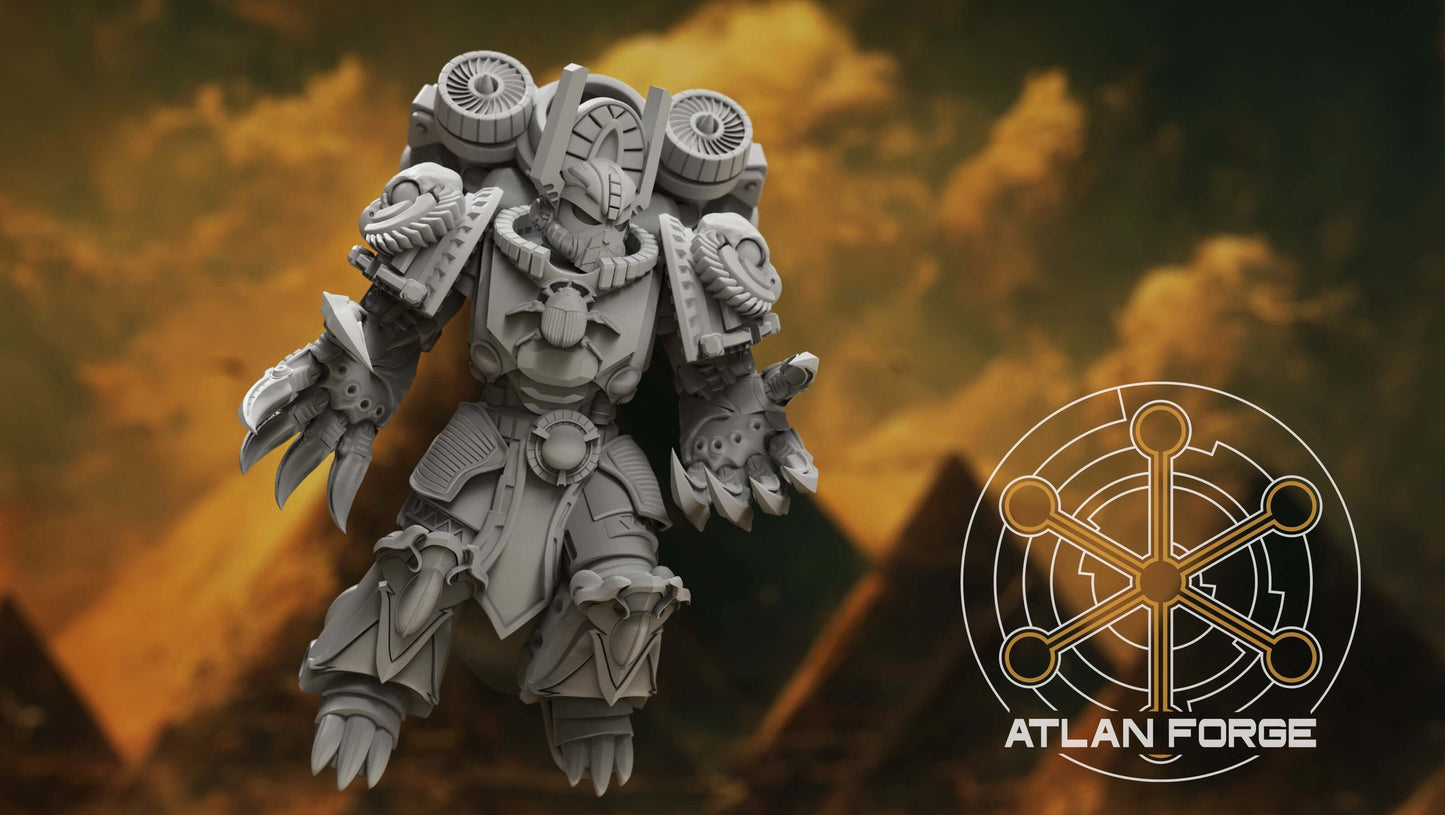 Aegyptian Scions of Aten elite sci-fi warrior squad with ornate armour
