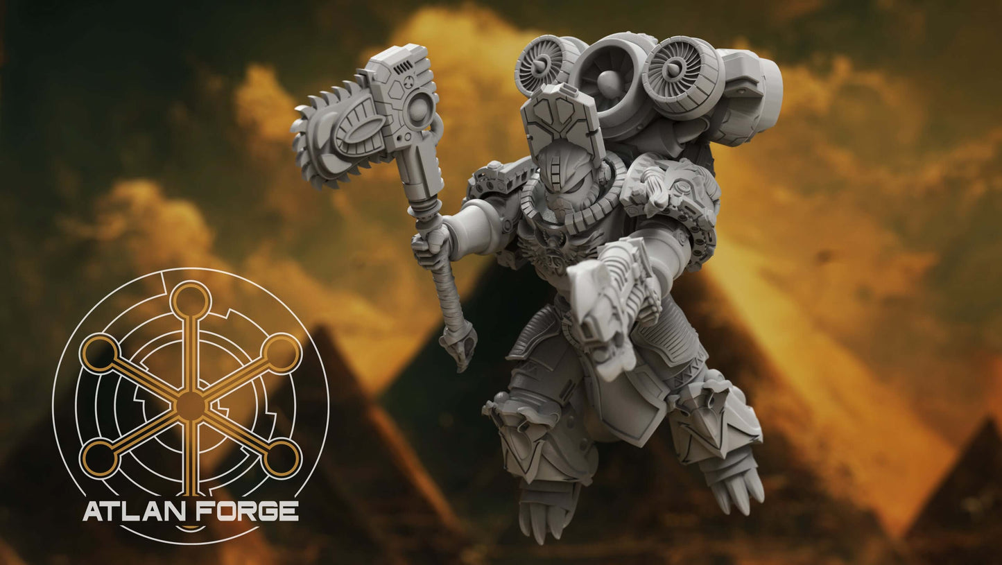 Aegyptian Scions of Aten elite sci-fi warrior squad with ornate armour