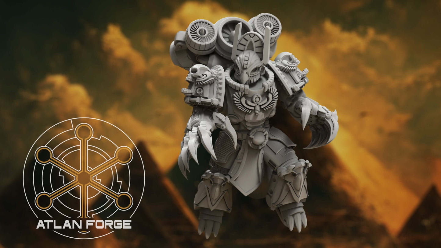 Aegyptian Scions of Aten elite sci-fi warrior squad with ornate armour