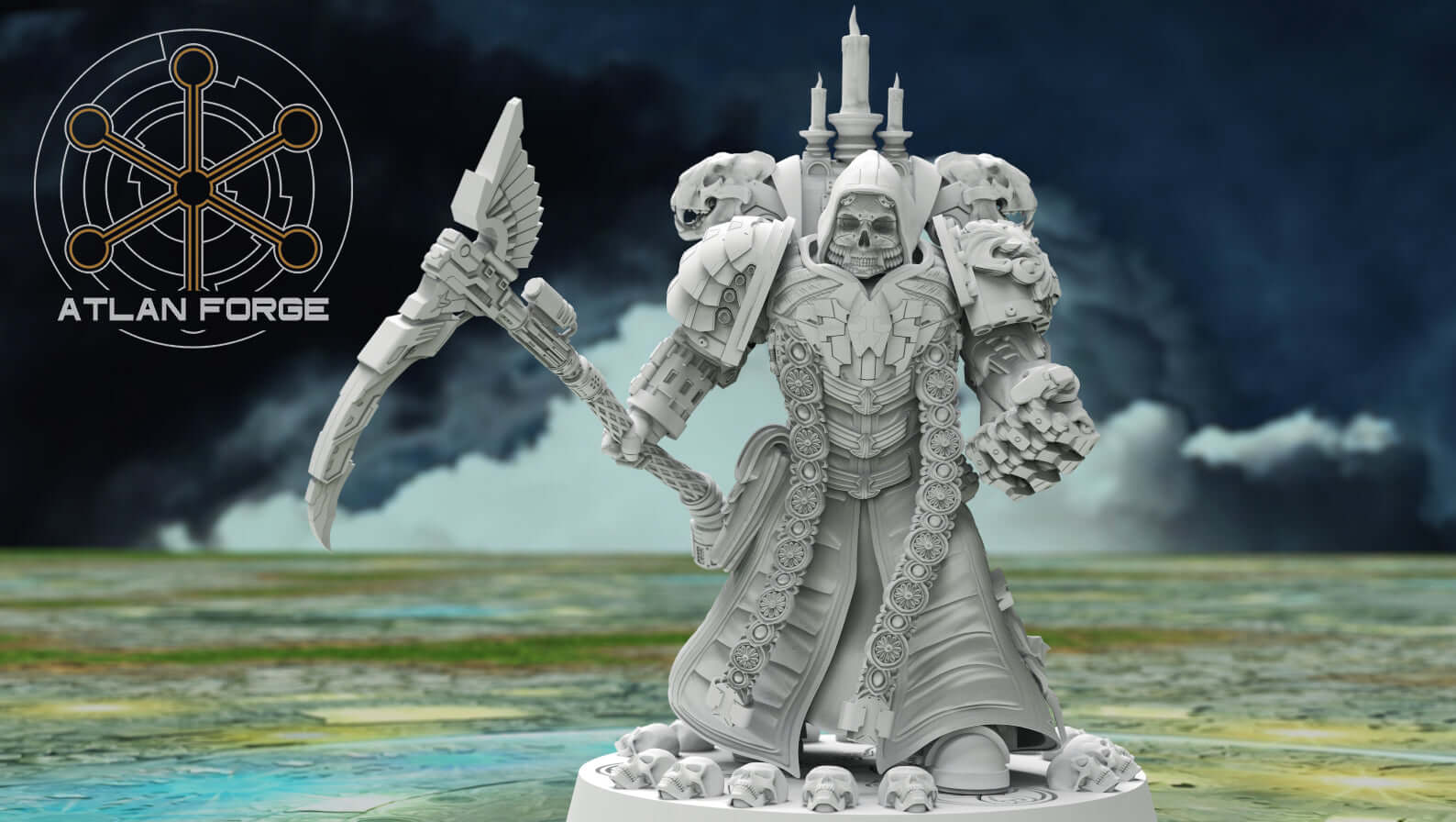 Angelic Soul Reaver winged warrior with scythe, crozius, and multiple helm and backpack options for a dramatic grimdark army leader.