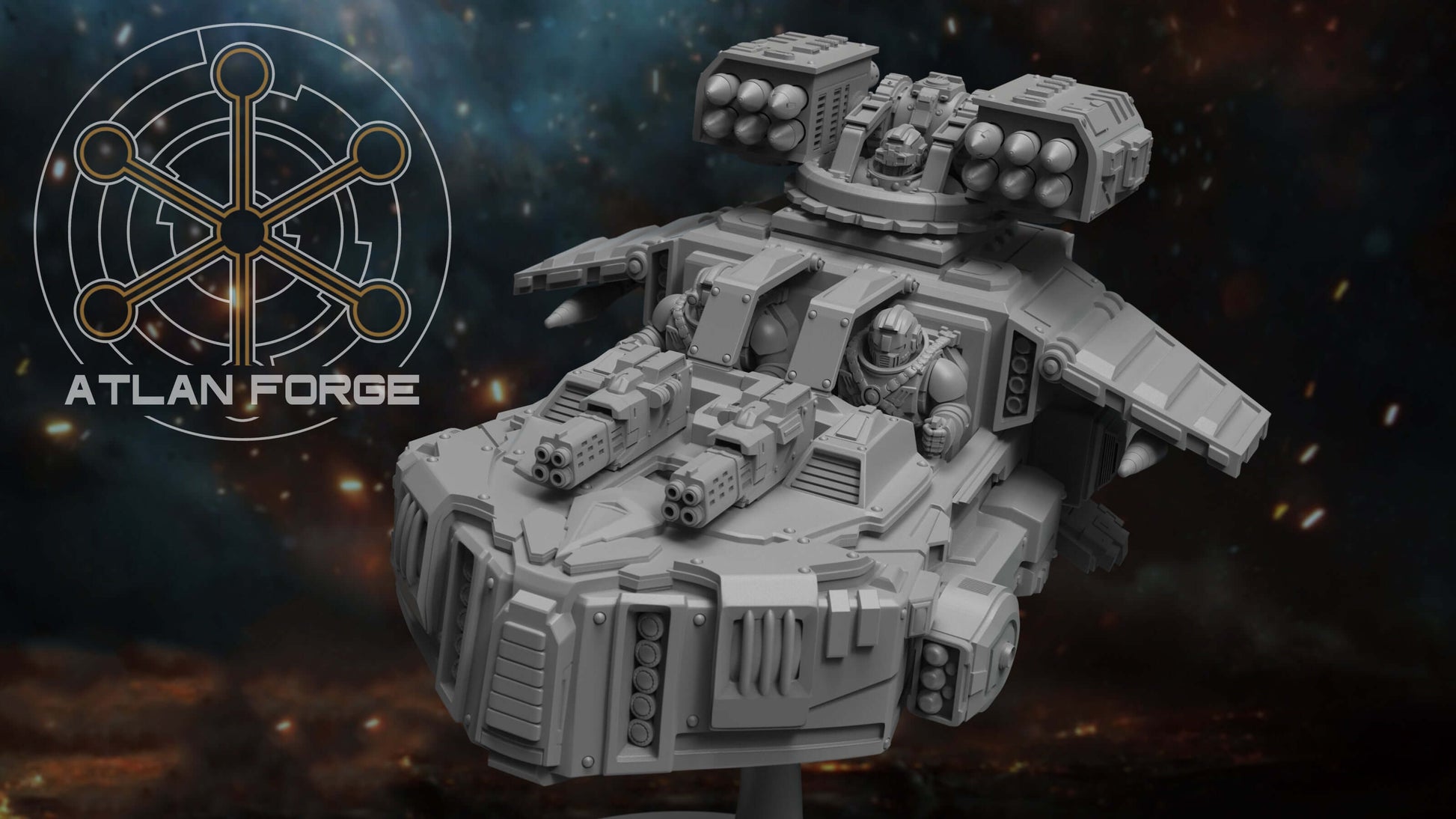 Battle Speeder - Atlan Forge, Sci Fi Tabletop Wargaming proxy miniatures, 32mm Scale