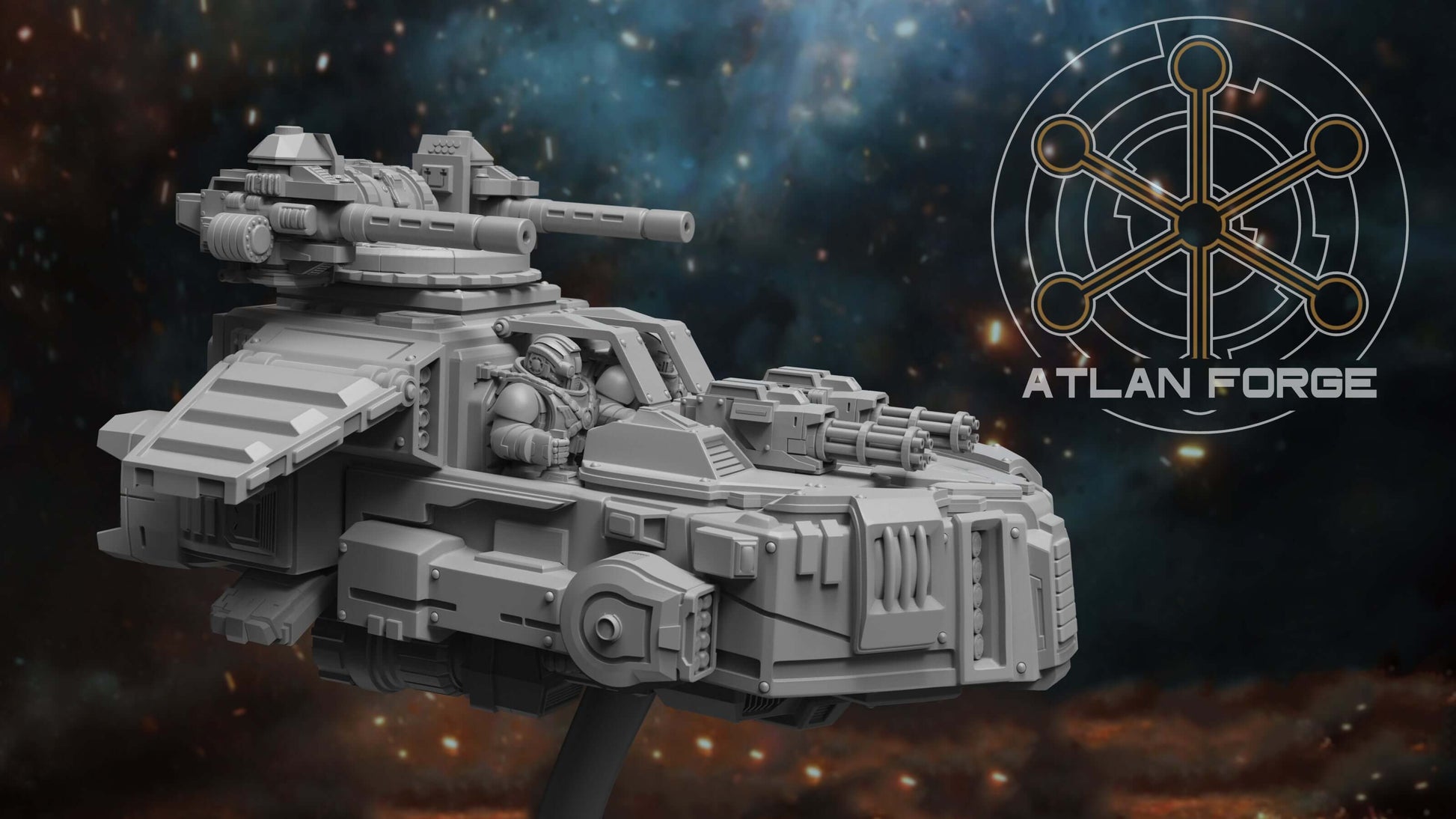 Battle Speeder - Atlan Forge, Sci Fi Tabletop Wargaming proxy miniatures, 32mm Scale