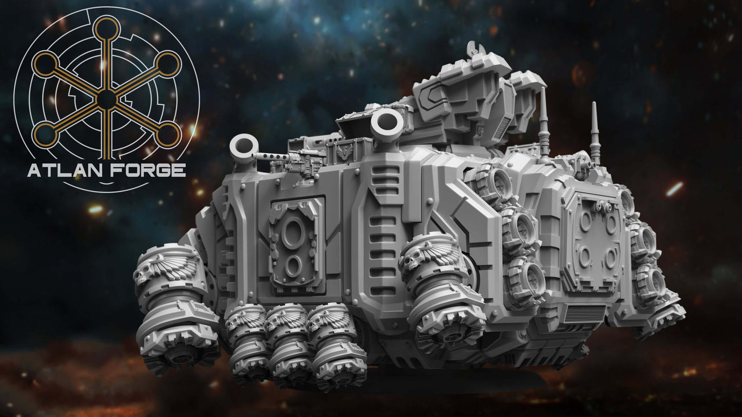 Sci-Fi Grav Tank – Deinotherium Heavy APC model with detailed armor and engines by Atlan Forge