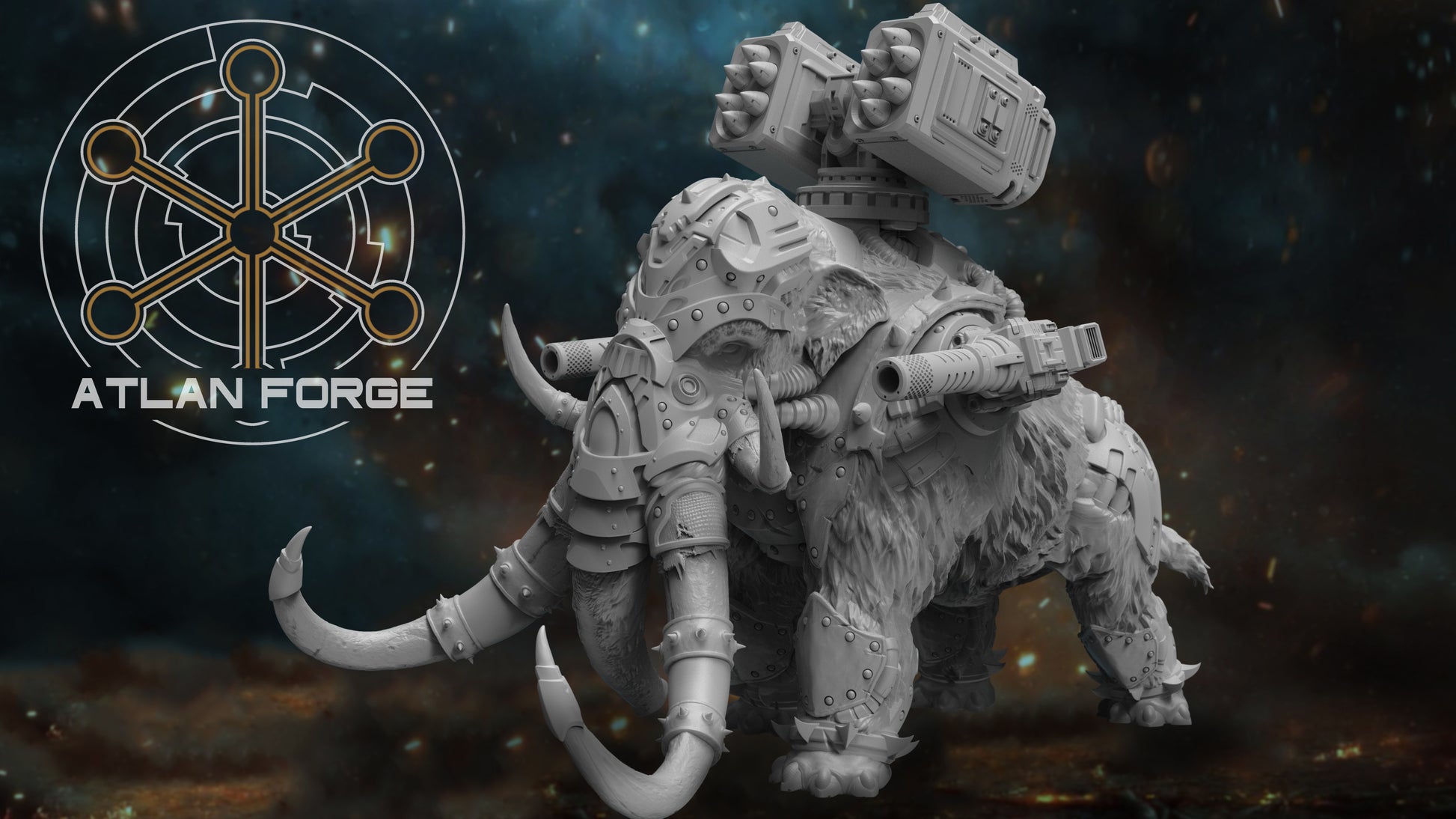  Cybernetic War Mammoth - Sci-Fi Wargaming Miniature