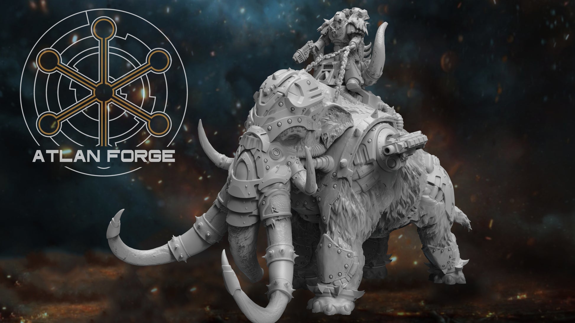  Cybernetic War Mammoth - Sci-Fi Wargaming Miniature