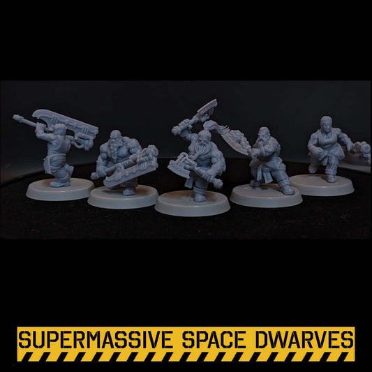 Space Dwarf Beserkers - Sci-Fi Wargaming Miniatures, 32mm