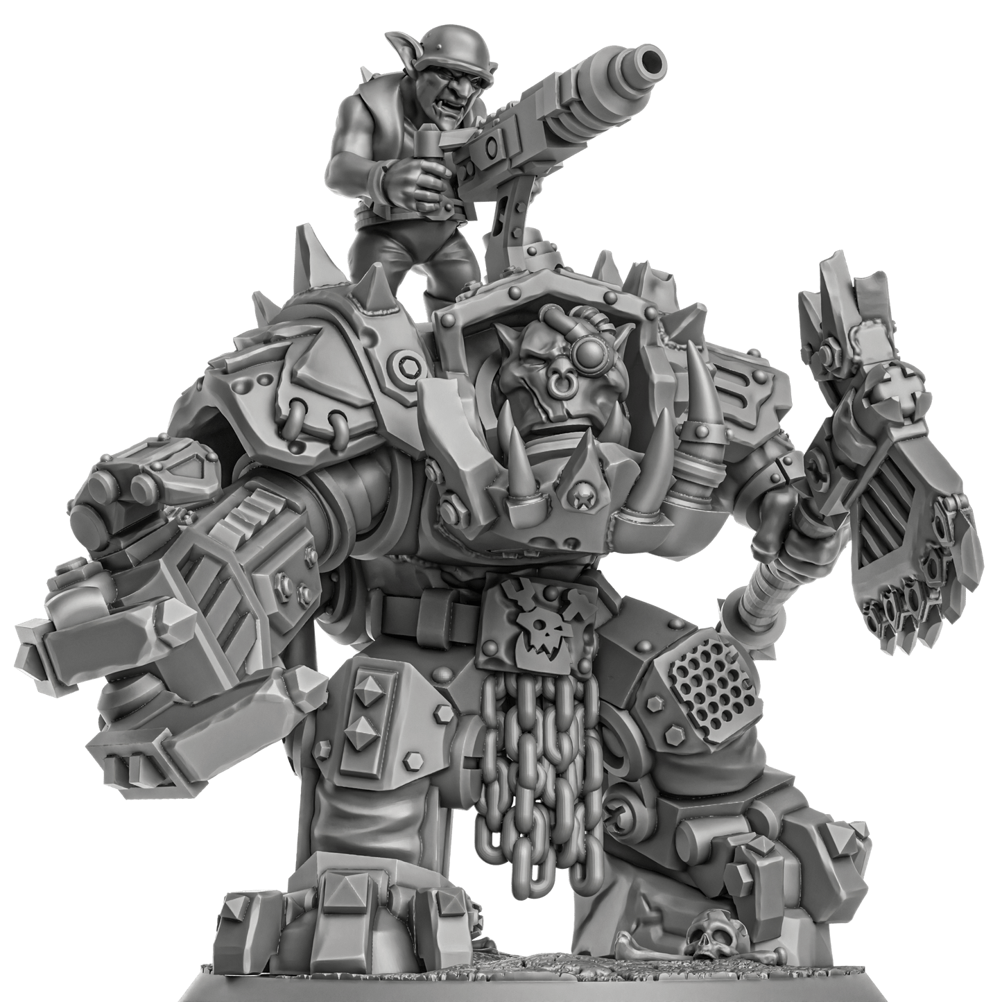 Da Great Arma Boss Ork- by DakkaDakka, Sci-Fi Wargaming Miniatures, 32mm Scale