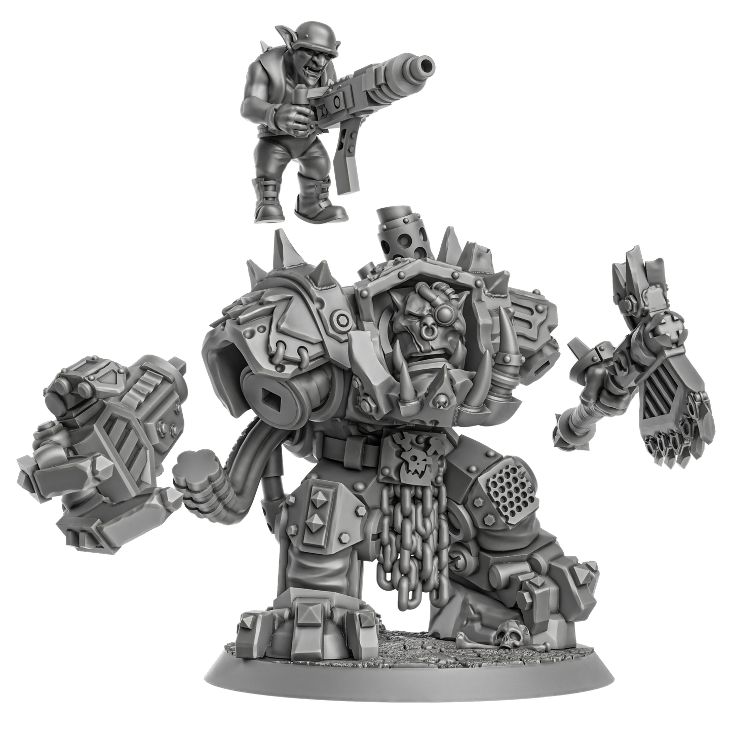 Da Great Arma Boss Ork- by DakkaDakka, Sci-Fi Wargaming Miniatures, 32mm Scale