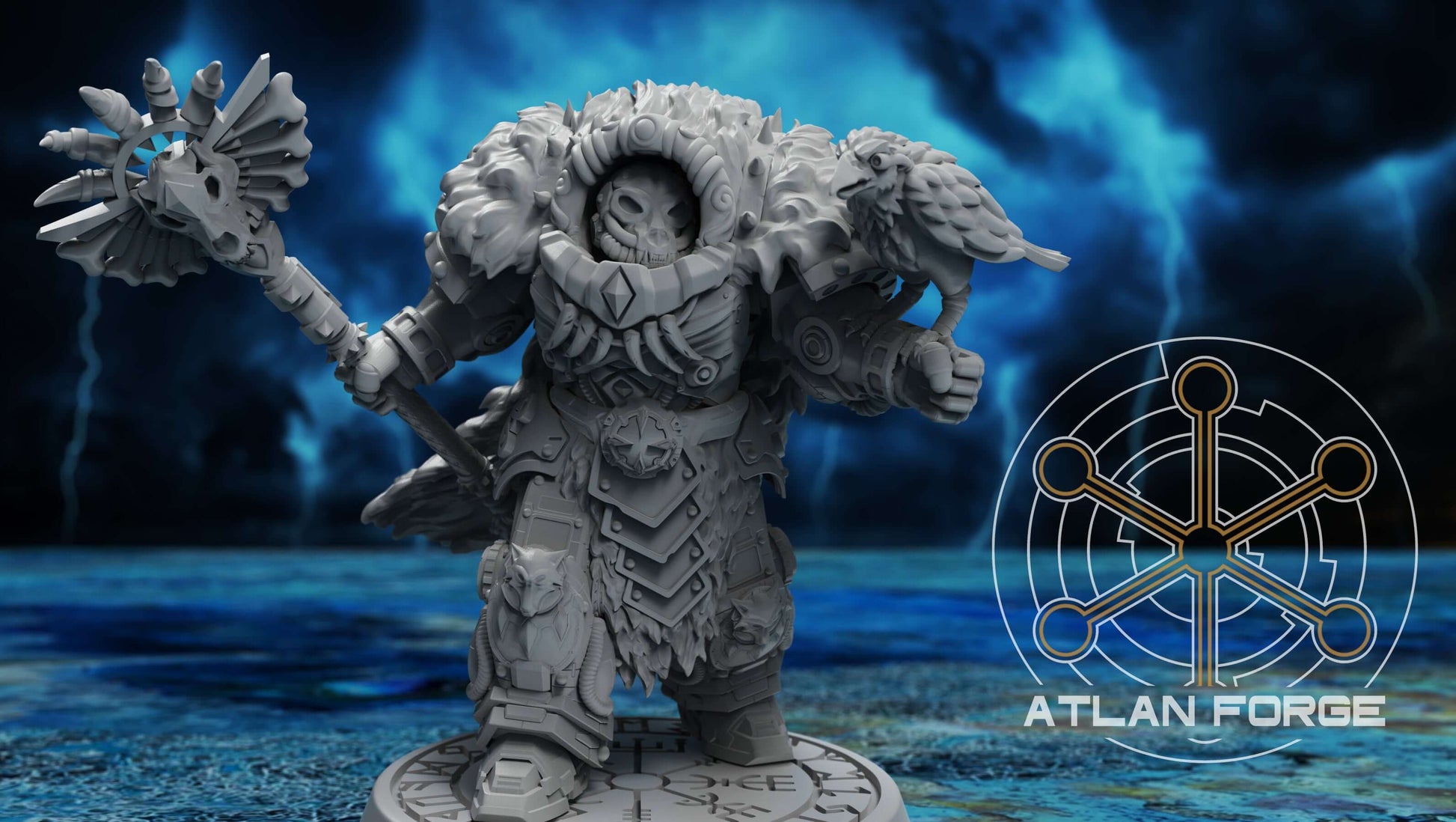 Asgardian Warhost Battle Pack, Einherjar Storm Priest - Sci-Fi Wargaming Miniatures