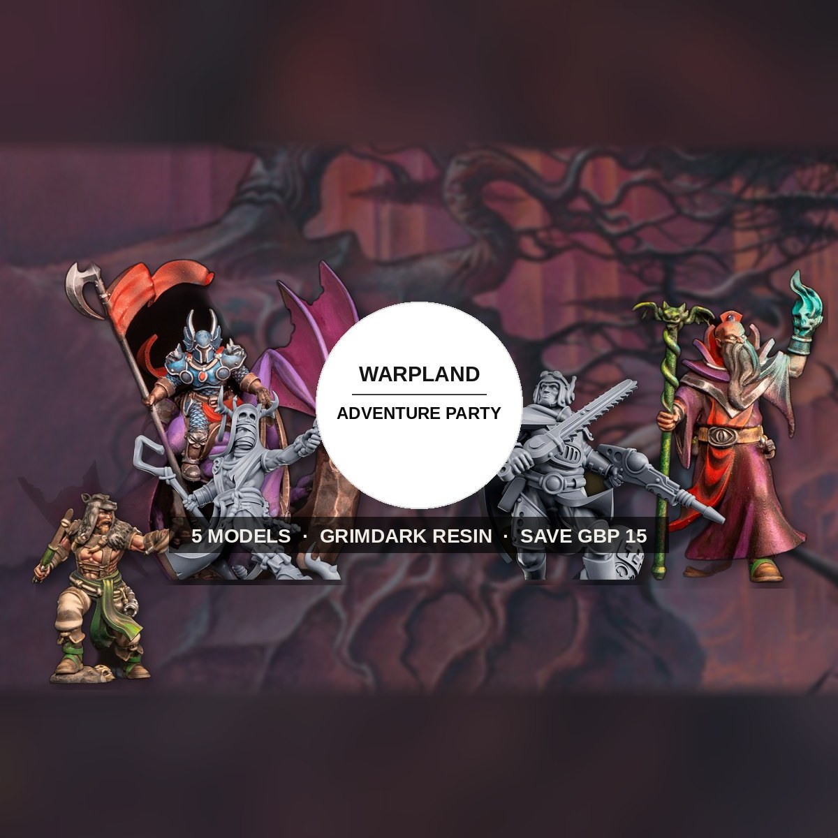 WarpLand Adventure Party – Battle Pack grimdark resin warband, 5 models
