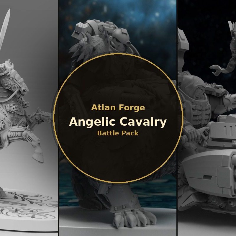 Angelic Cavalry Battle Pack, 3 resin miniatures from Artifex Fabricatum