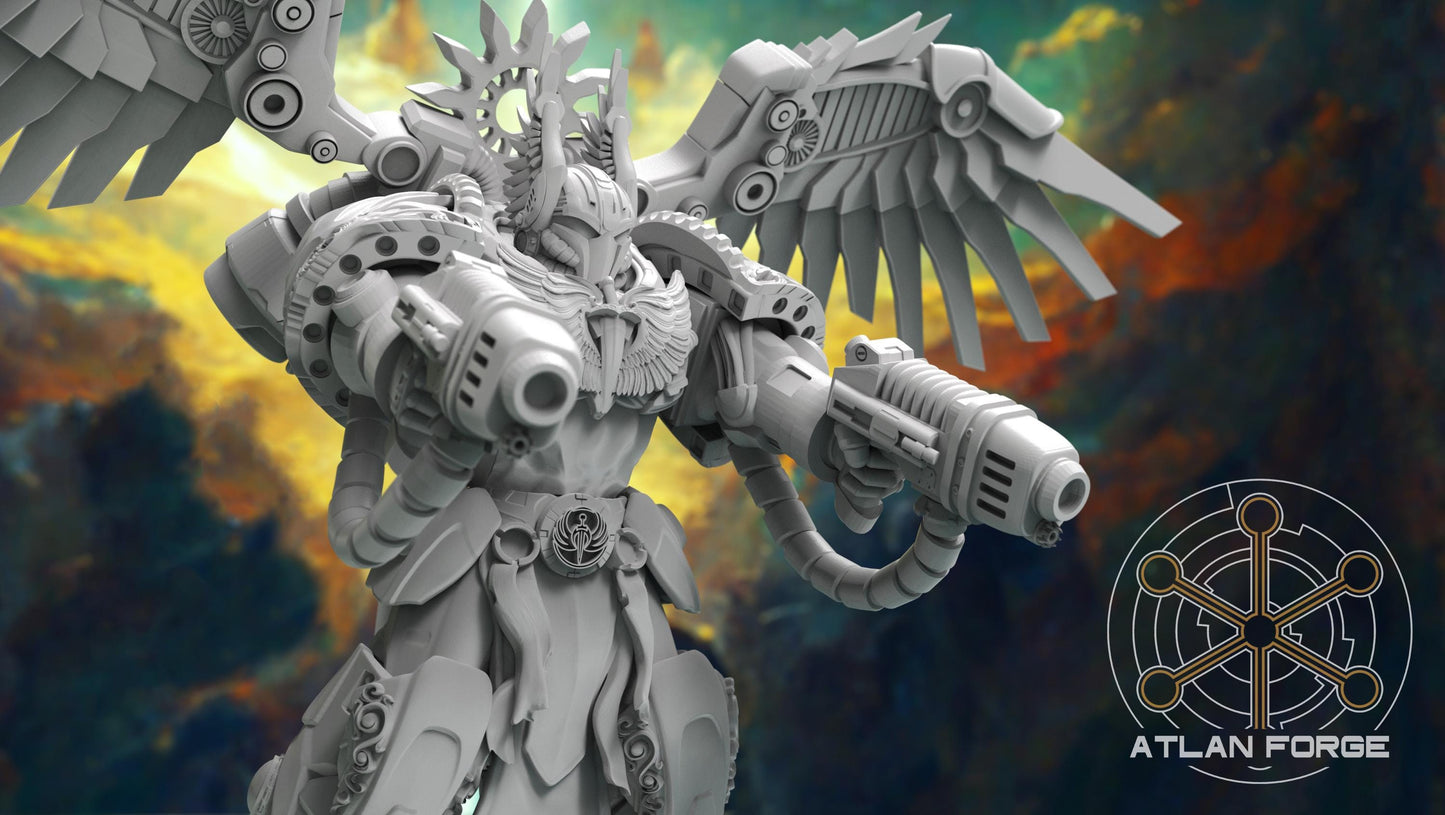 Angelic Seraphim - Atlan Forge, Sci Fi Tabletop Wargaming proxy miniatures, 32mm Scale