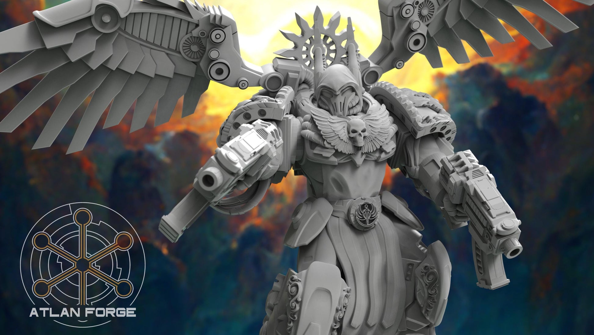 Angelic Seraphim - Atlan Forge, Sci Fi Tabletop Wargaming proxy miniatures, 32mm Scale