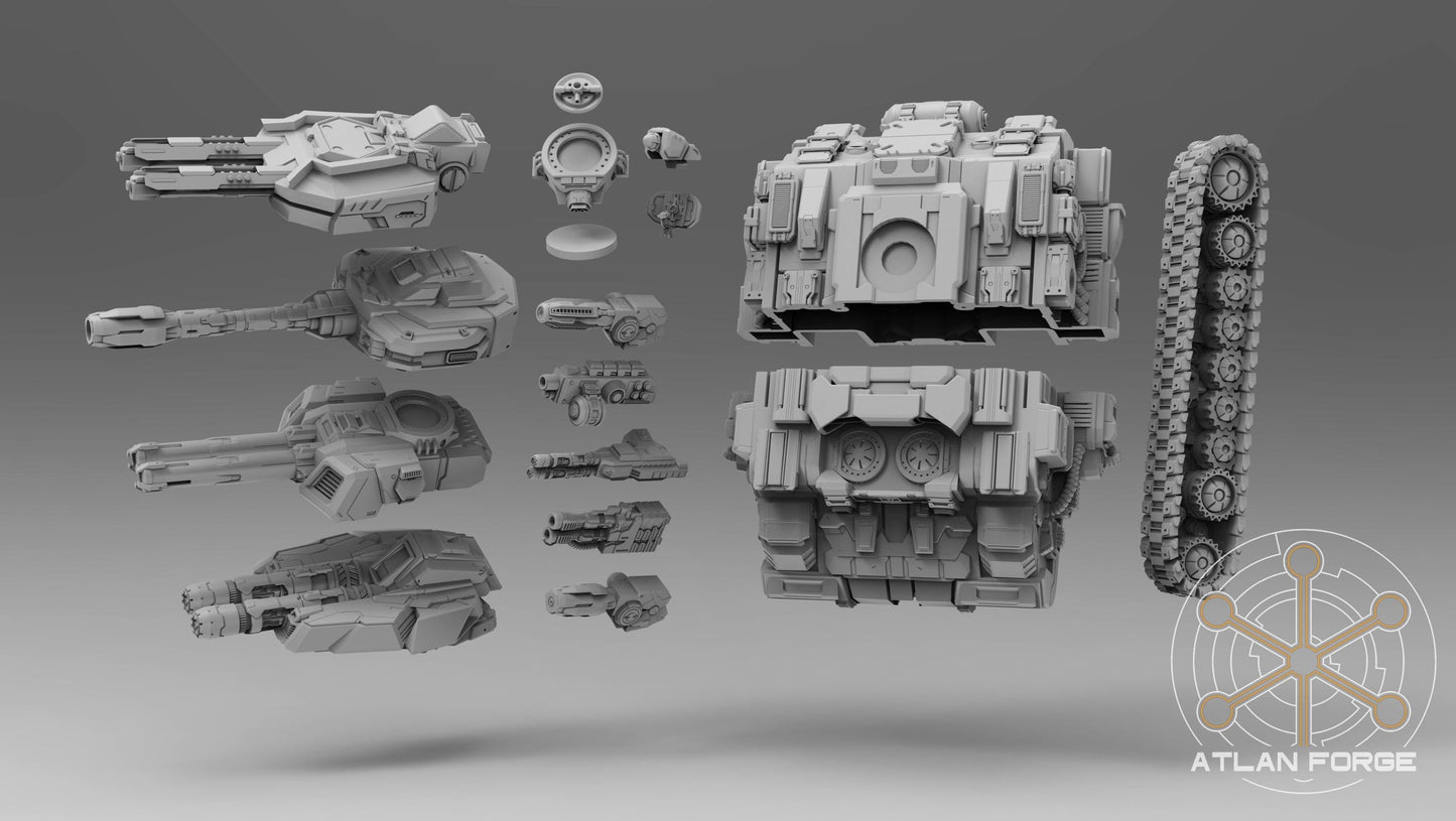 Arctodus Tank - Atlan Forge, Sci Fi Tabletop Wargaming proxy vehicle, 32mm Scale