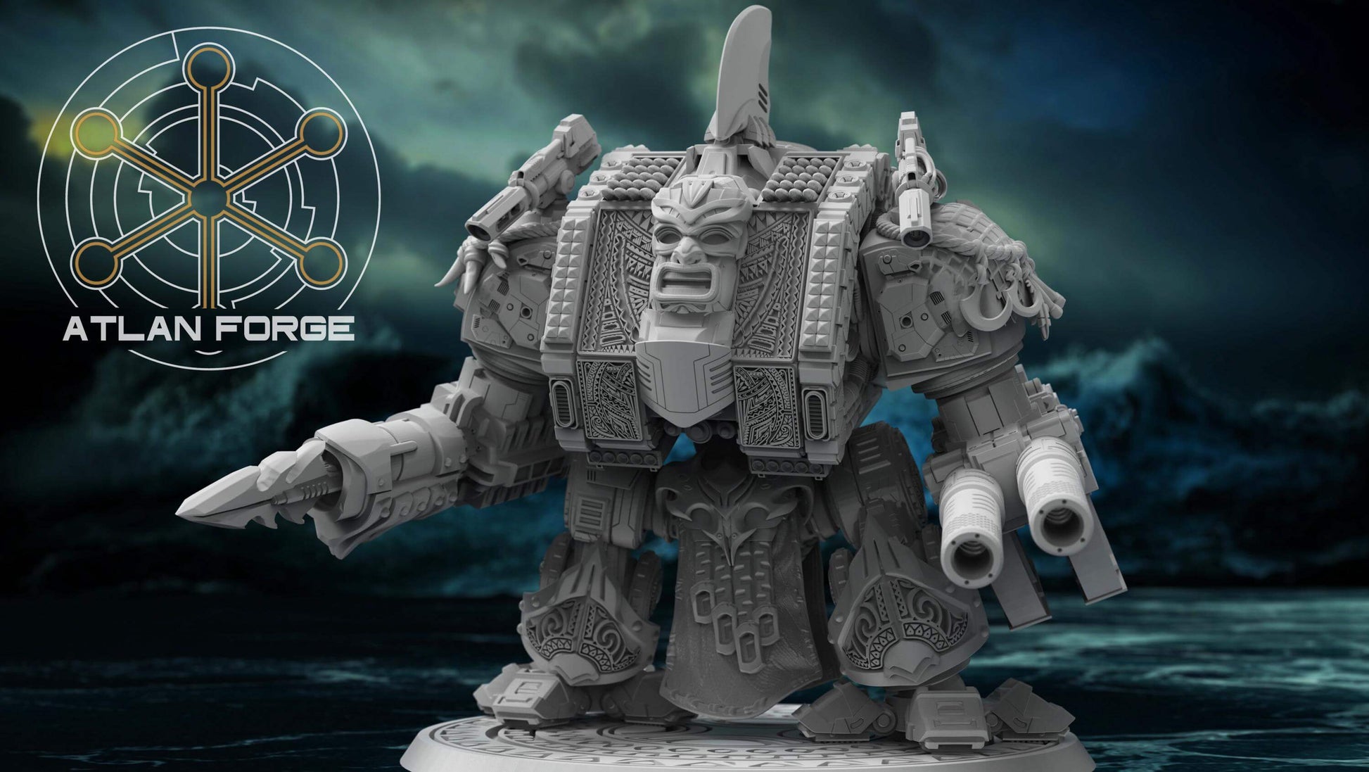 Dreadnought - Wai Toa: Wandering Ancestor - Atlan Forge, Sci Fi Tabletop Wargaming proxy miniatures, 32mm Scale