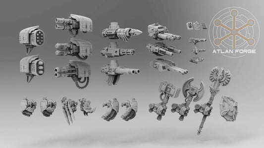 Primus Pattern Dreadnought Weapons - Atlan Forge, Sci Fi Tabletop Wargaming proxy miniatures