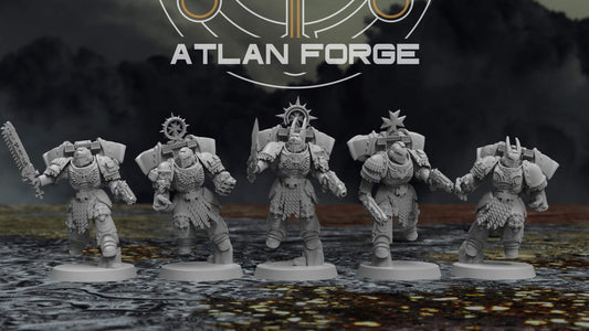 Templar Warhawk Squad - Atlan Forge, Wargaming, Sci Fi Tabletop Wargaming proxy miniatures, 32mm Scale