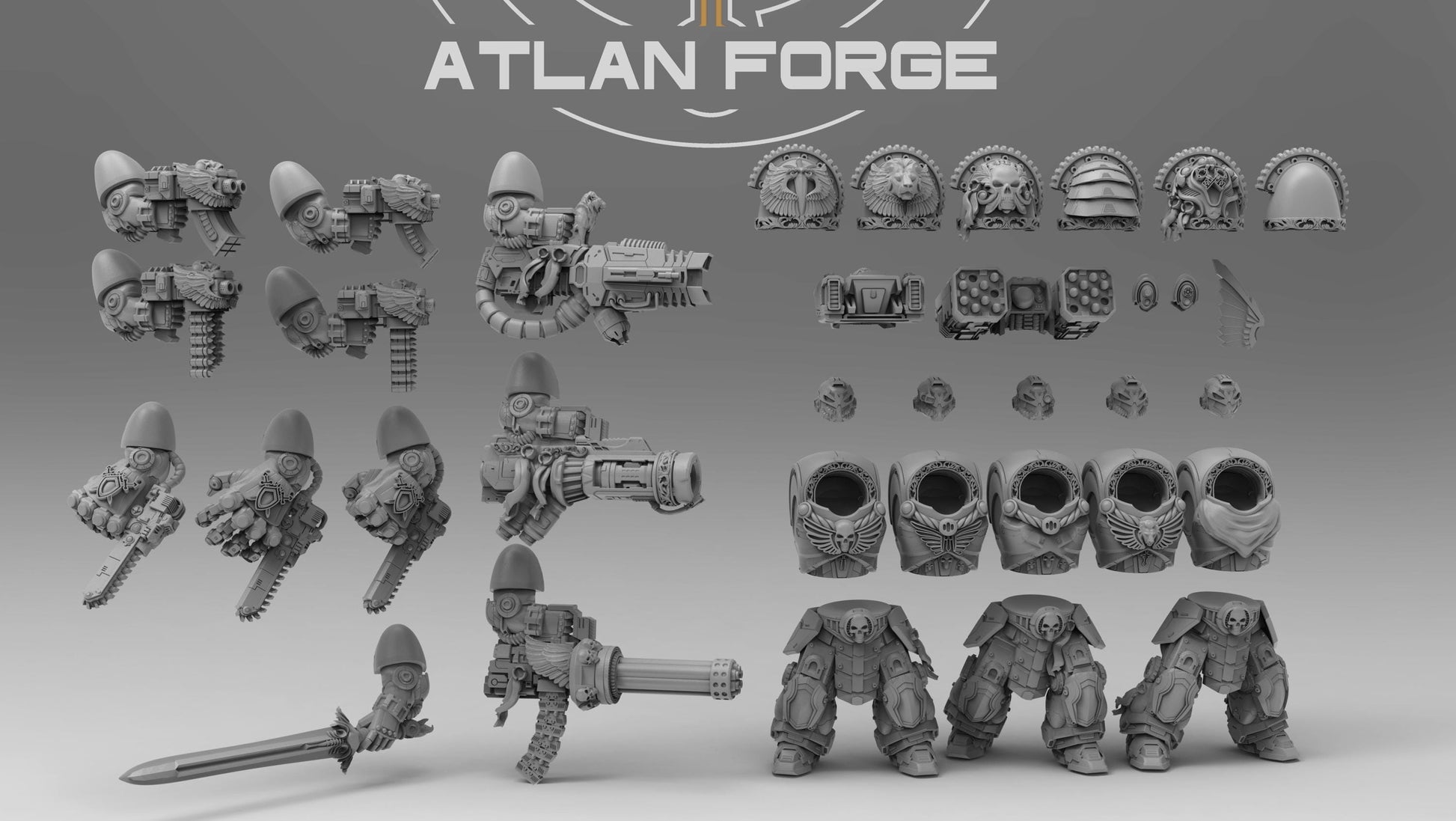 Angelic Dominators - Atlan Forge, Sci Fi Tabletop Wargaming proxy miniatures, 32mm Scale