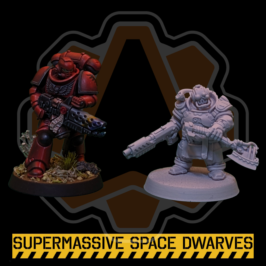 Space Dwarf Iron Veterans- Sci-Fi Wargaming Miniatures, 32mm