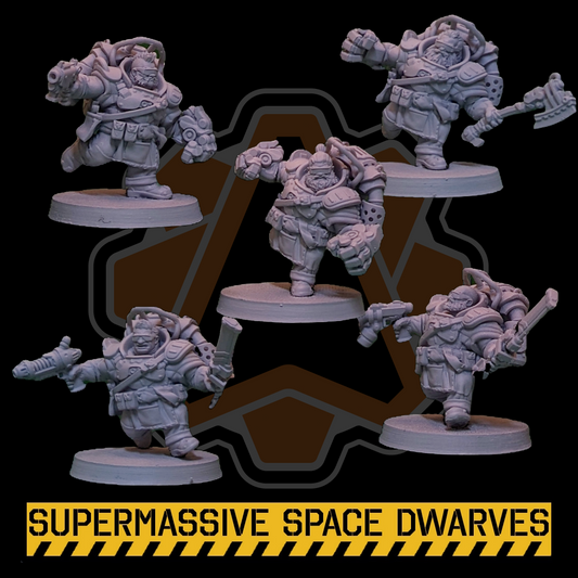 Space Dwarf Jetpack Warriors - Sci-Fi Wargaming Miniatures, 32mm