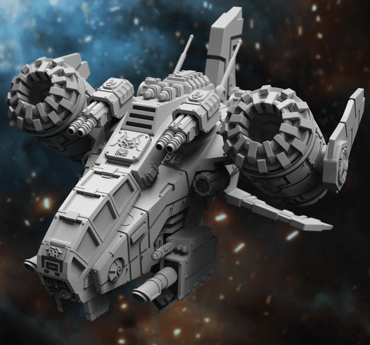 Thunderclaw Gunship resin sci-fi miniature with twin rotary engines and heavy weapons