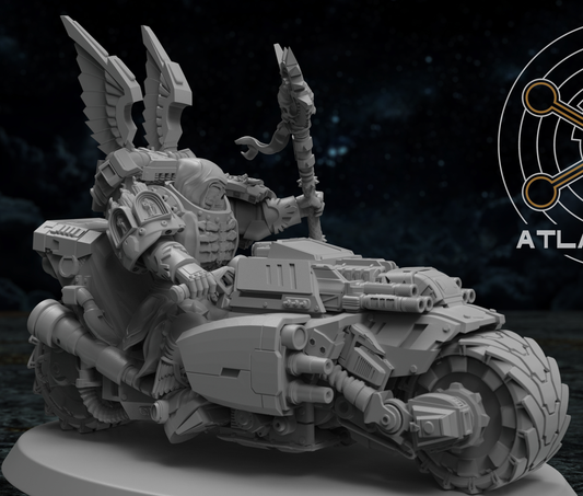 Bike-mounted Battle Priest- Sci-Fi Wargaming Miniatures
