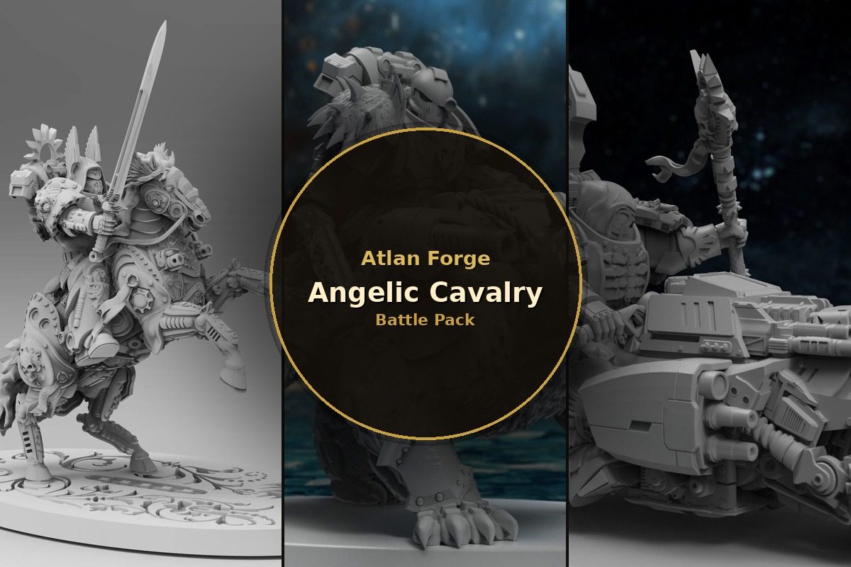 Angelic Cavalry Battle Pack, 3 resin miniatures from Artifex Fabricatum