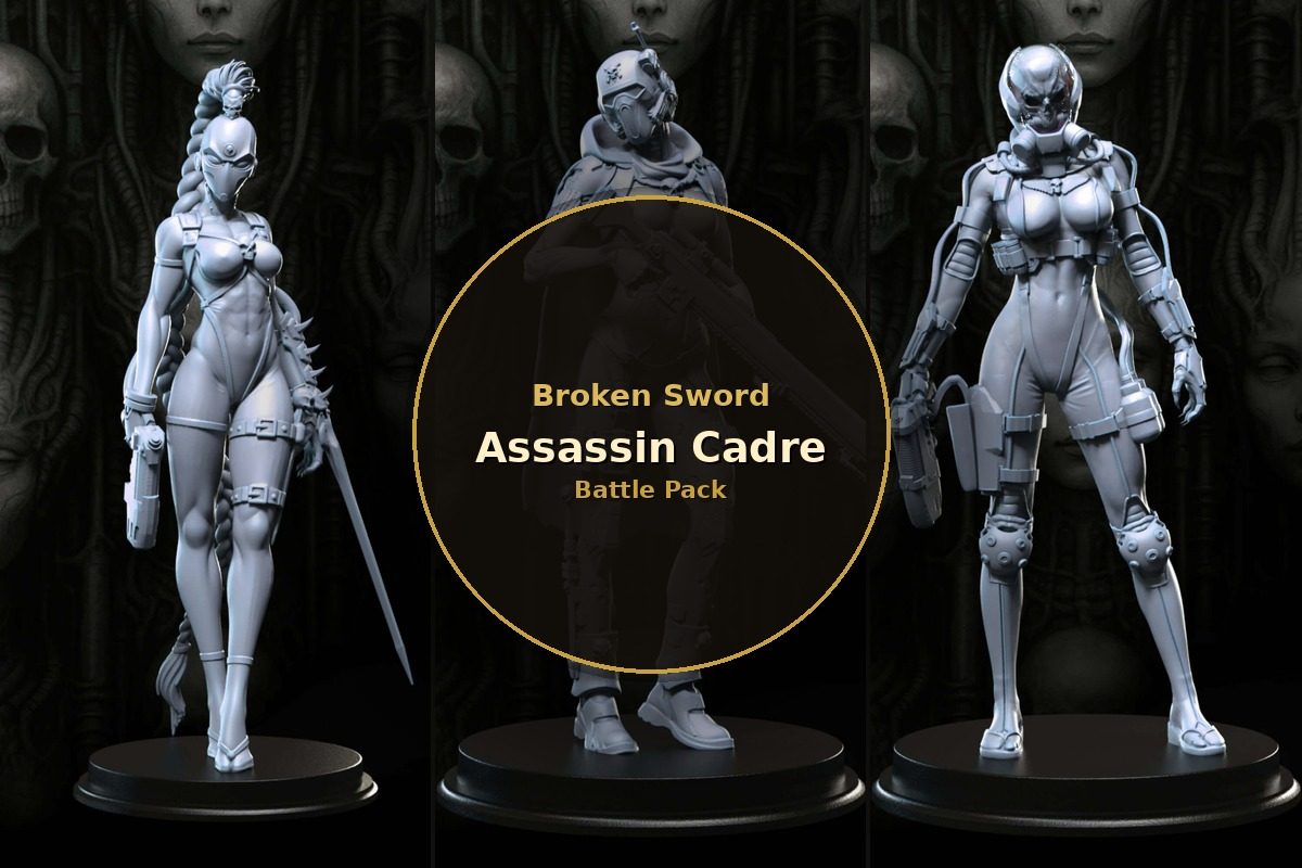 Assassin Cadre Battle Pack, 3 resin miniatures from Artifex Fabricatum