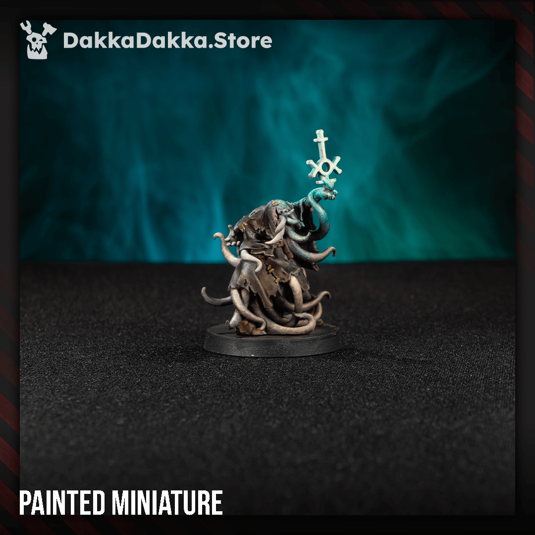 Trench Crusade Style Tet'o Swarm Carrier resin miniature with tentacles and chaos sceptre, 27mm scale