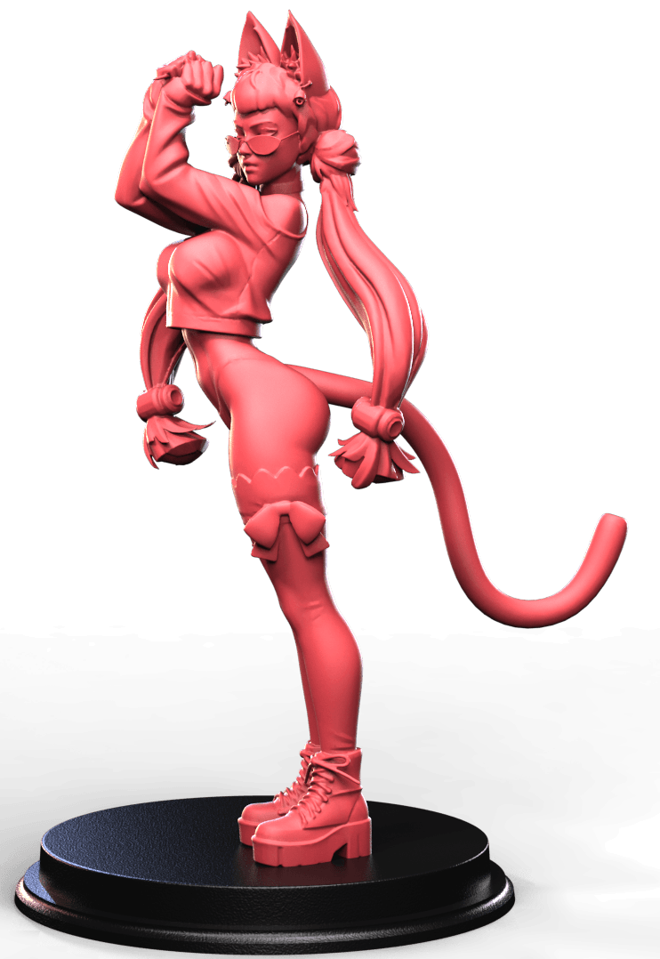 Nyxara Feliswind fantasy pin up cat girl urban miniature