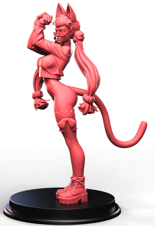 Nyxara Feliswind fantasy pin up cat girl urban miniature