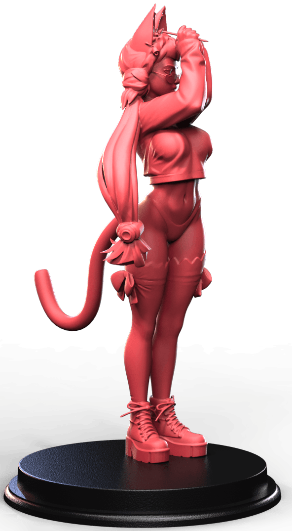 Nyxara Feliswind fantasy pin up cat girl urban miniature