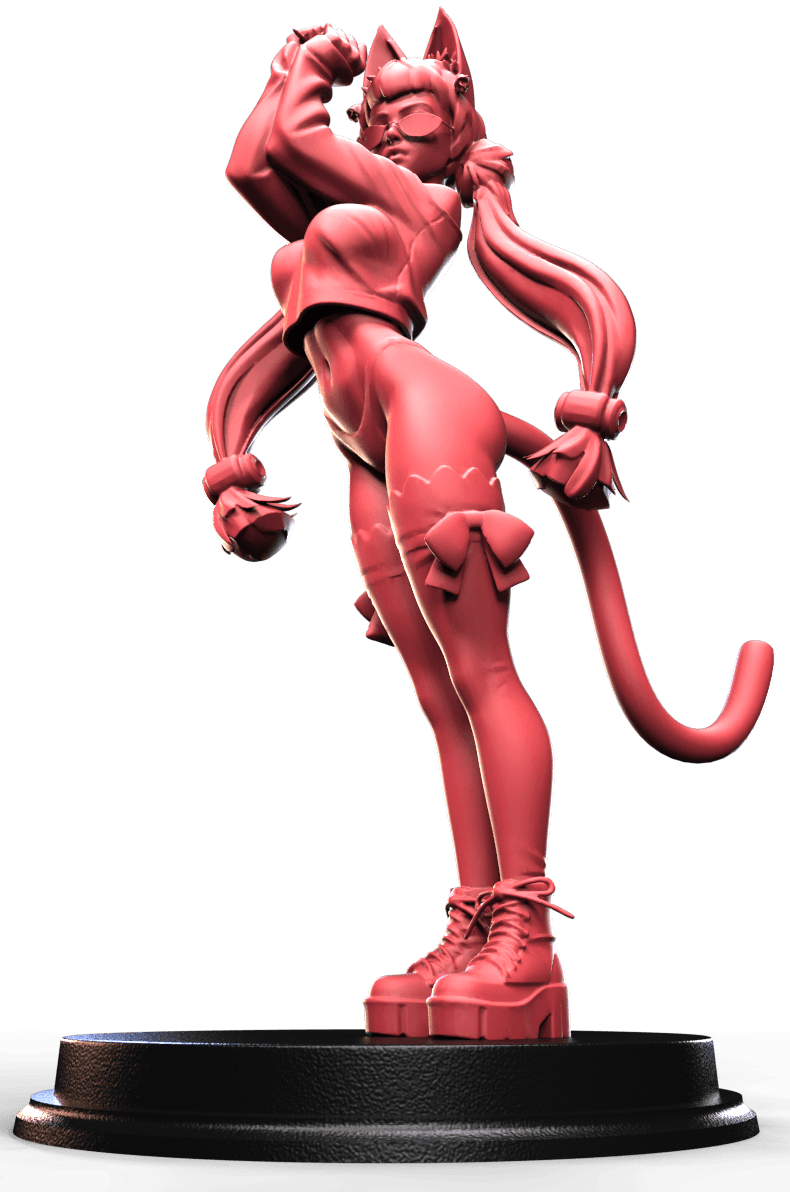 Nyxara Feliswind fantasy pin up cat girl urban miniature