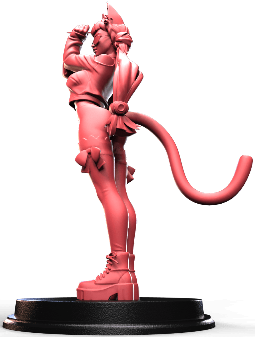 Nyxara Feliswind fantasy pin up cat girl urban miniature