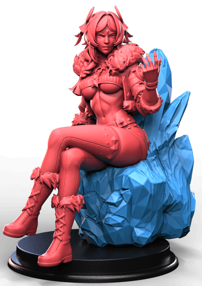 Iskarya Frostborn fantasy pin up ice throne miniature