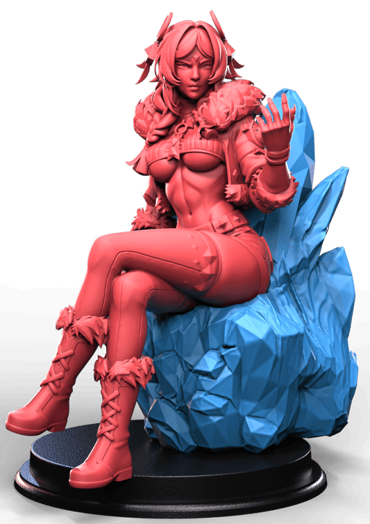 Iskarya Frostborn fantasy pin up ice throne miniature