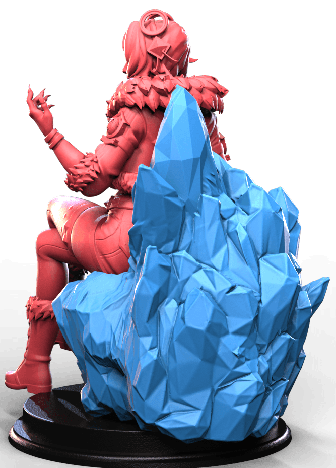 Iskarya Frostborn fantasy pin up ice throne miniature