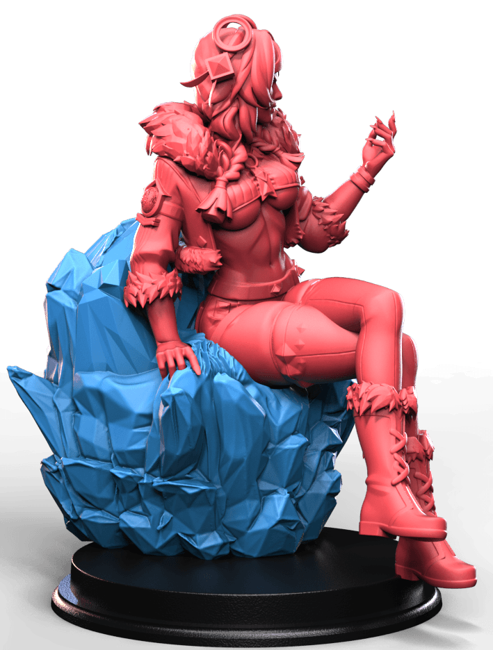 Iskarya Frostborn fantasy pin up ice throne miniature