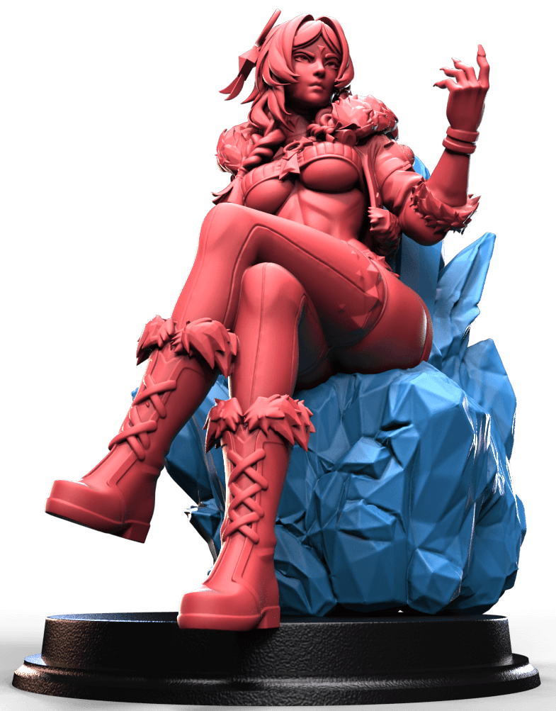 Iskarya Frostborn fantasy pin up ice throne miniature