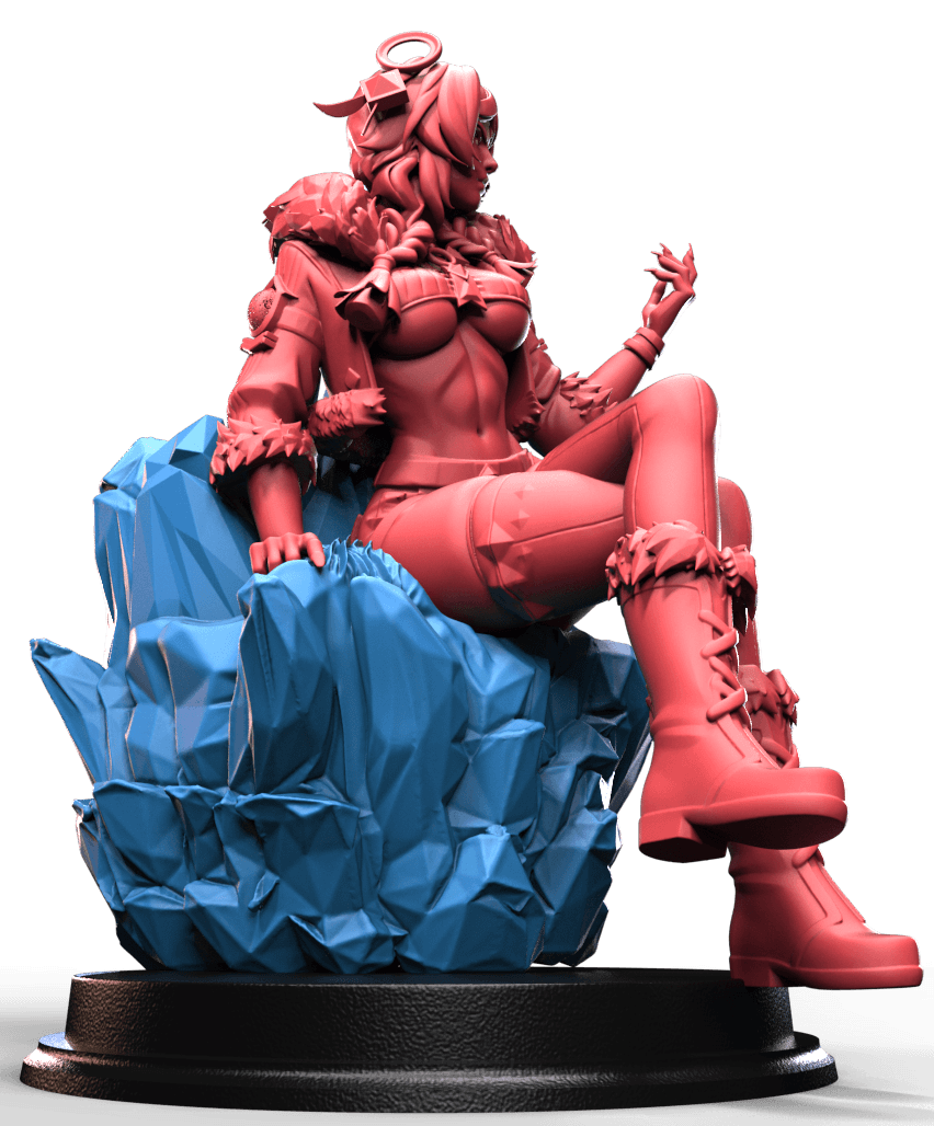 Iskarya Frostborn fantasy pin up ice throne miniature