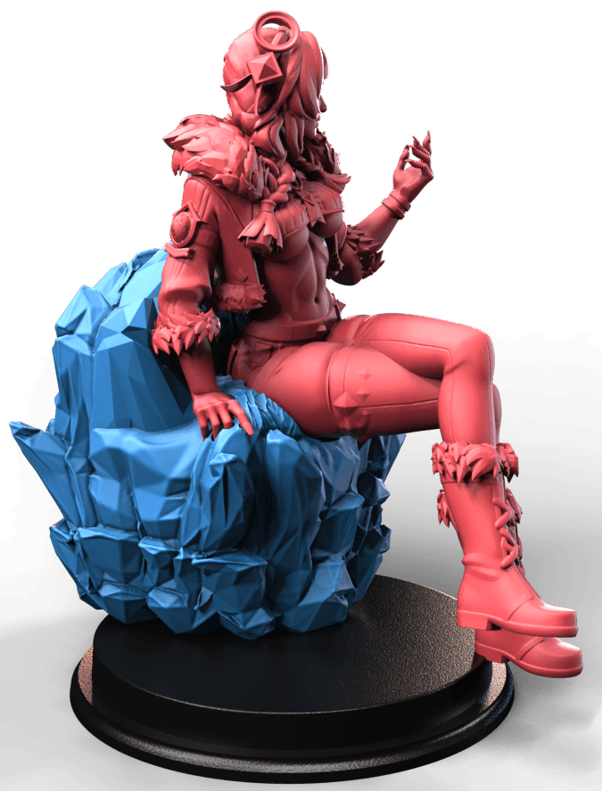 Iskarya Frostborn fantasy pin up ice throne miniature