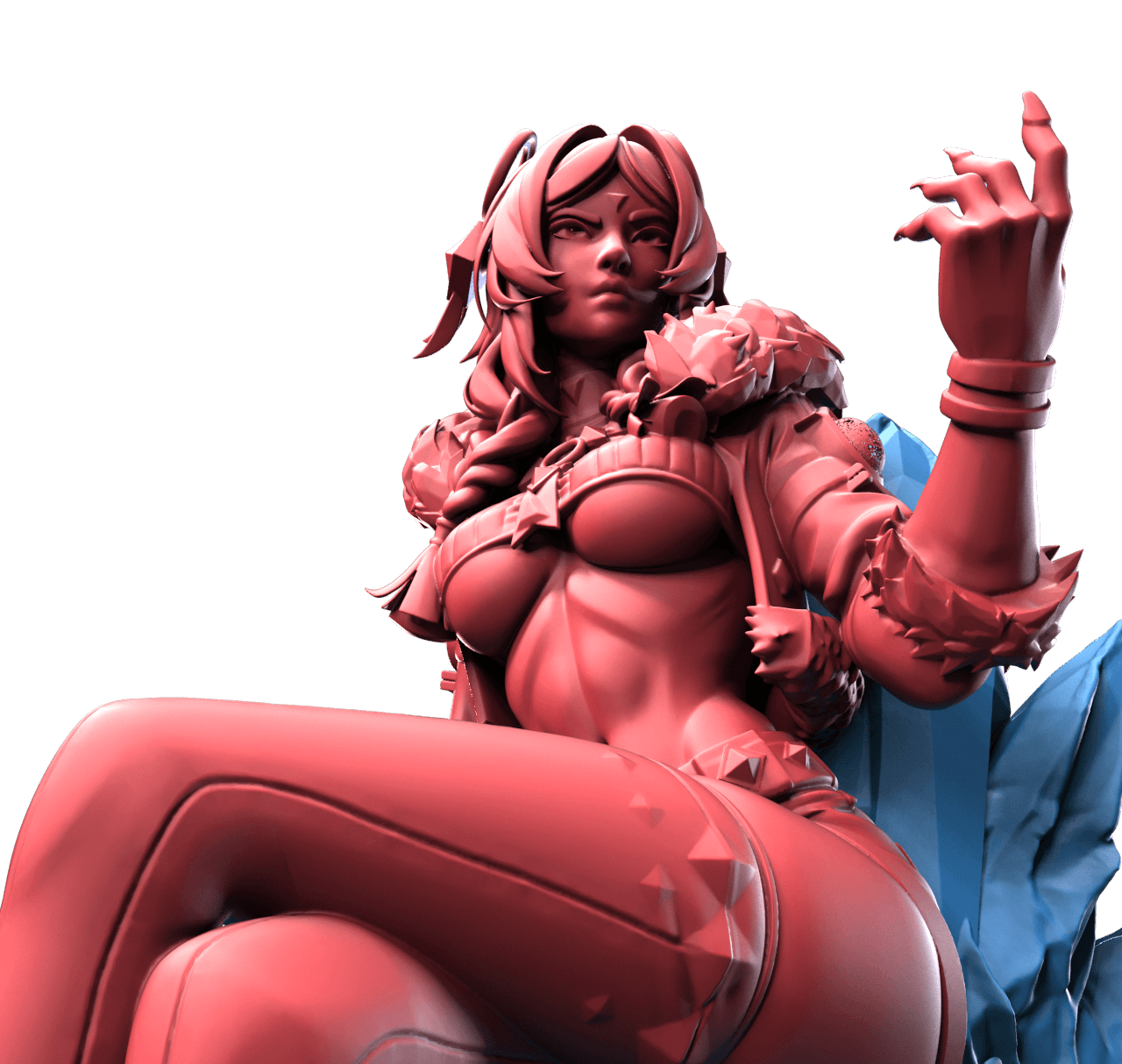 Iskarya Frostborn fantasy pin up ice throne miniature