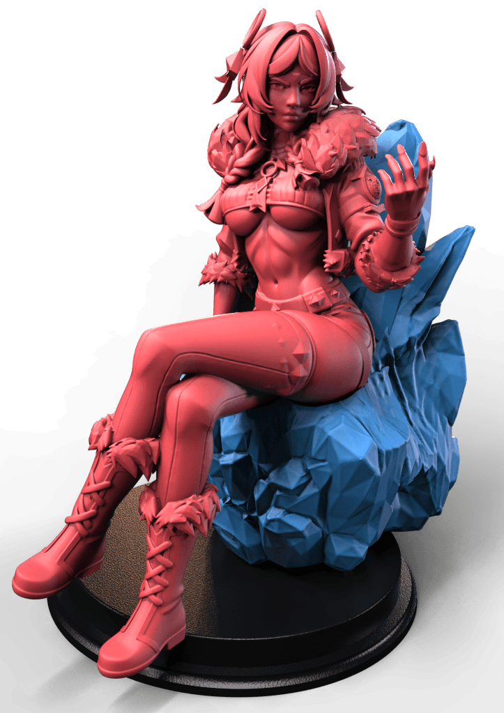 Iskarya Frostborn fantasy pin up ice throne miniature