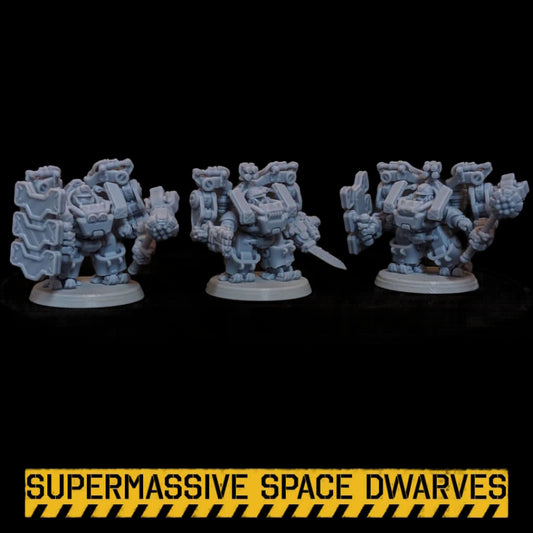 Space Dwarf ExoRigger Powersuit Guard - Sci-Fi Wargaming Miniatures, 32mm