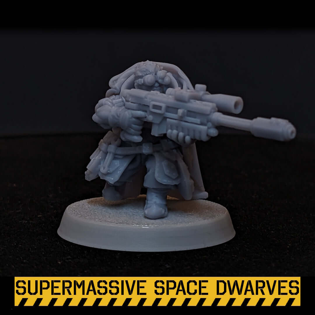 Space Dwarf Snipers - Sci-Fi Wargaming Miniatures, 32mm