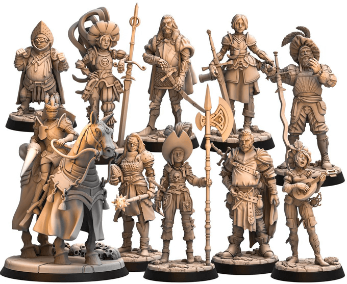 Steel Age Set - Fantasy RPG Miniatures, 32mm Scale – Artifex Fabricatum