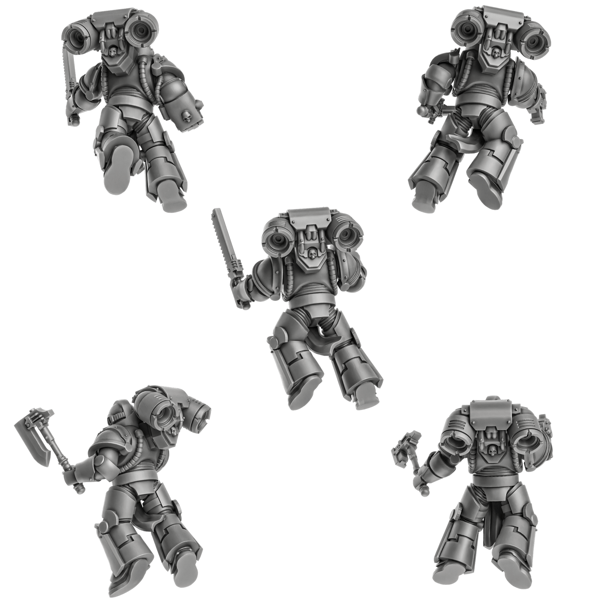  Space Knight Storm Squad With Jetpacks- by DakkaDakka, Sci-Fi Wargaming Miniatures, 32mm Scale