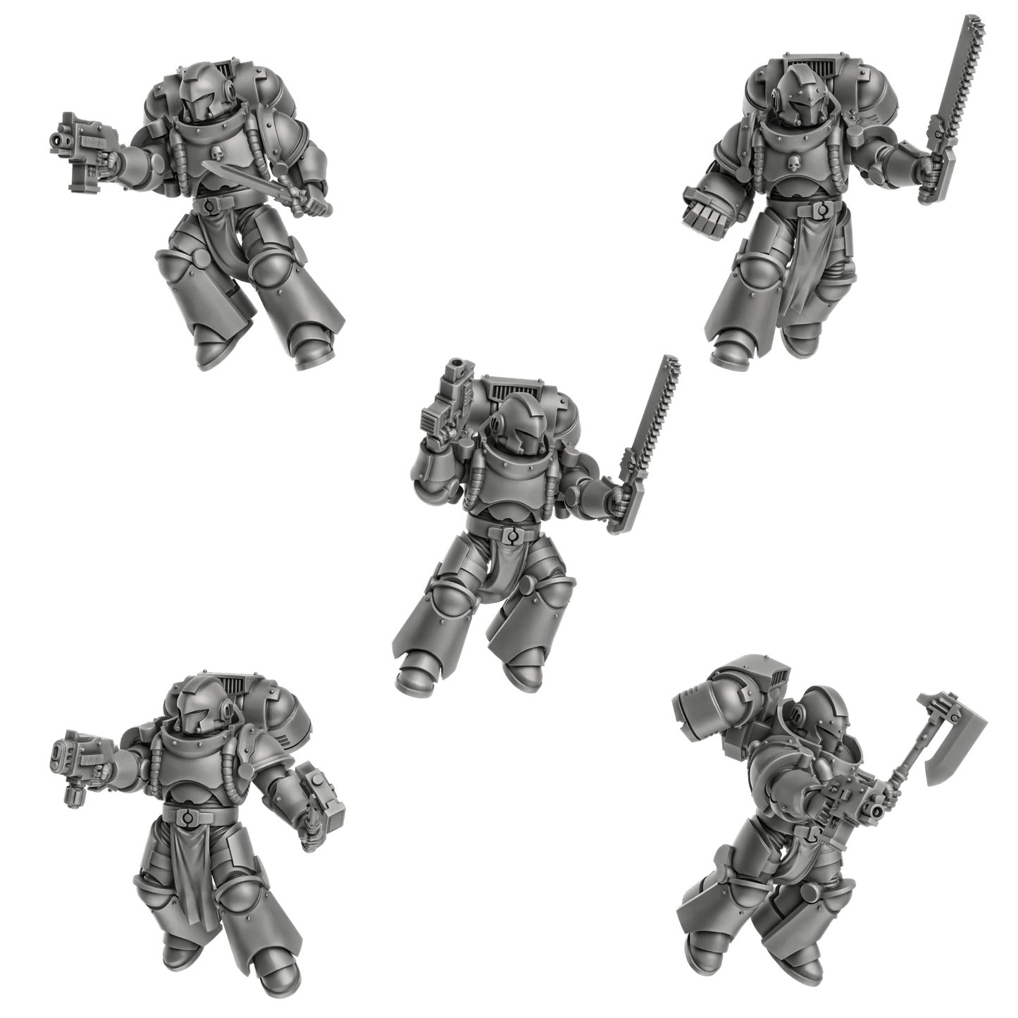  Space Knight Storm Squad With Jetpacks- by DakkaDakka, Sci-Fi Wargaming Miniatures, 32mm Scale